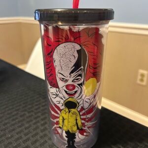 IT Clown Tumbler with Straw - Red and Black